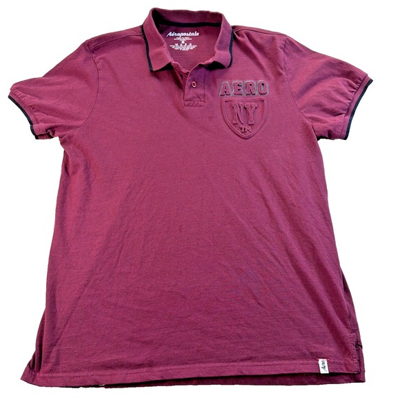 Aéropostale Other - Aeropostale Men's Size XL AERO NYC Maroon Short Sleeve Polo Shirt